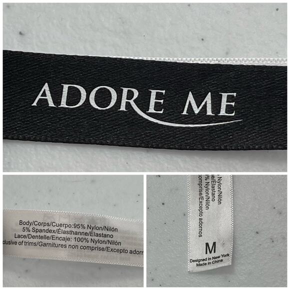 Adore Me Red Black Lace Valentine Sexy Cut Out Babydoll Slip Dress Size Medium - Picture 11 of 11